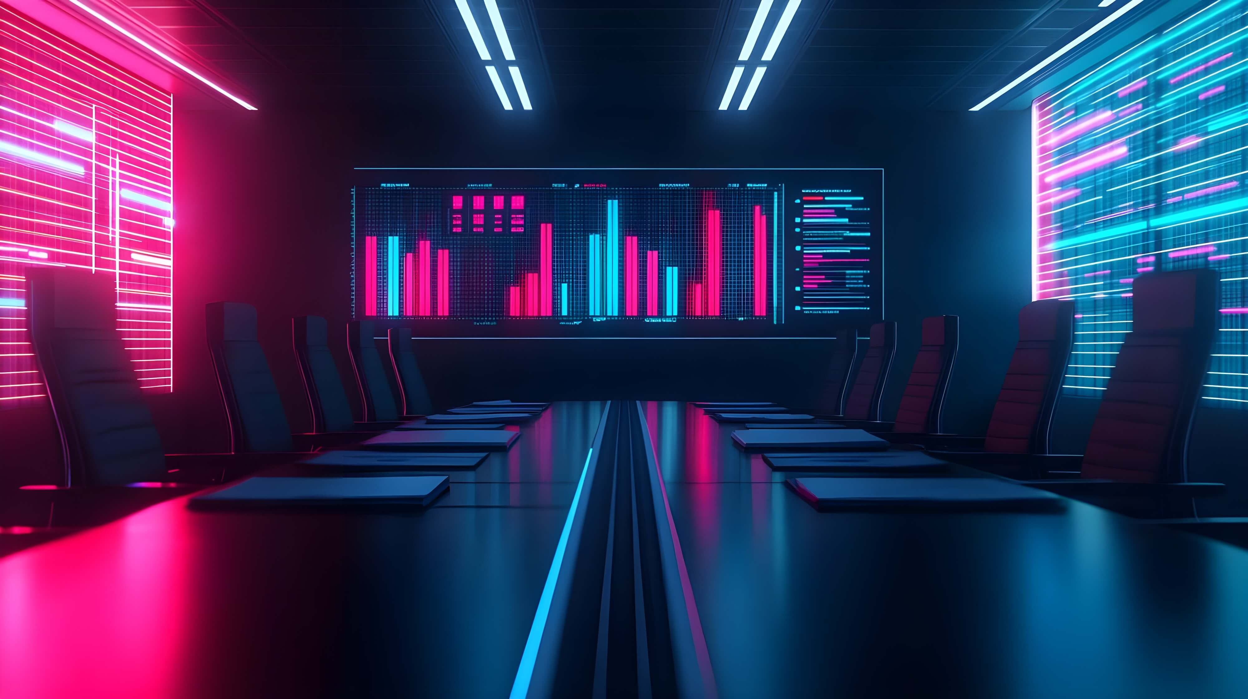 Board room with evaluation